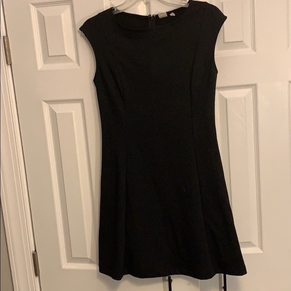 GAP Black Cap Sleeve Dress with White Dots